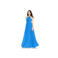 Ocean_blue Azazie Kailyn - Strap Detail Floor Length Halter Chiffon Dress - Cheap Gorgeous Bridesmai