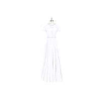 White Azazie Kara - Floor Length Back Zip Chiffon Scoop Dress - Charming Bridesmaids Store