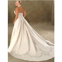 A-line Halter Embroidery Sleeveless Court Trains Satin Wedding Dresses In Canada Wedding Dress Price