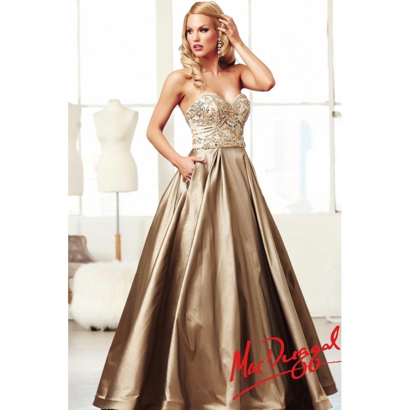 My Stuff, Mac Duggal Gold Ball Gown Prom Dress 76587H - Crazy Sale Bridal Dresses|Special Wedding Dr