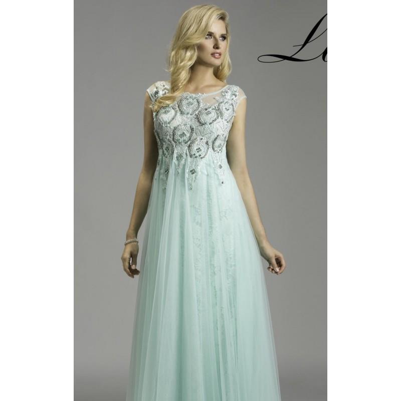 My Stuff, Green Beaded Boat Neck Gown by Lara Designs - Color Your Classy Wardrobe