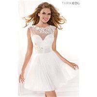 Ivory Lace Embellished Dress by Tarik Ediz - Color Your Classy Wardrobe