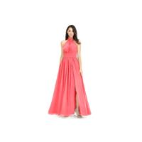 Watermelon Azazie Iman - Chiffon Illusion Floor Length Halter Dress - Cheap Gorgeous Bridesmaids Sto