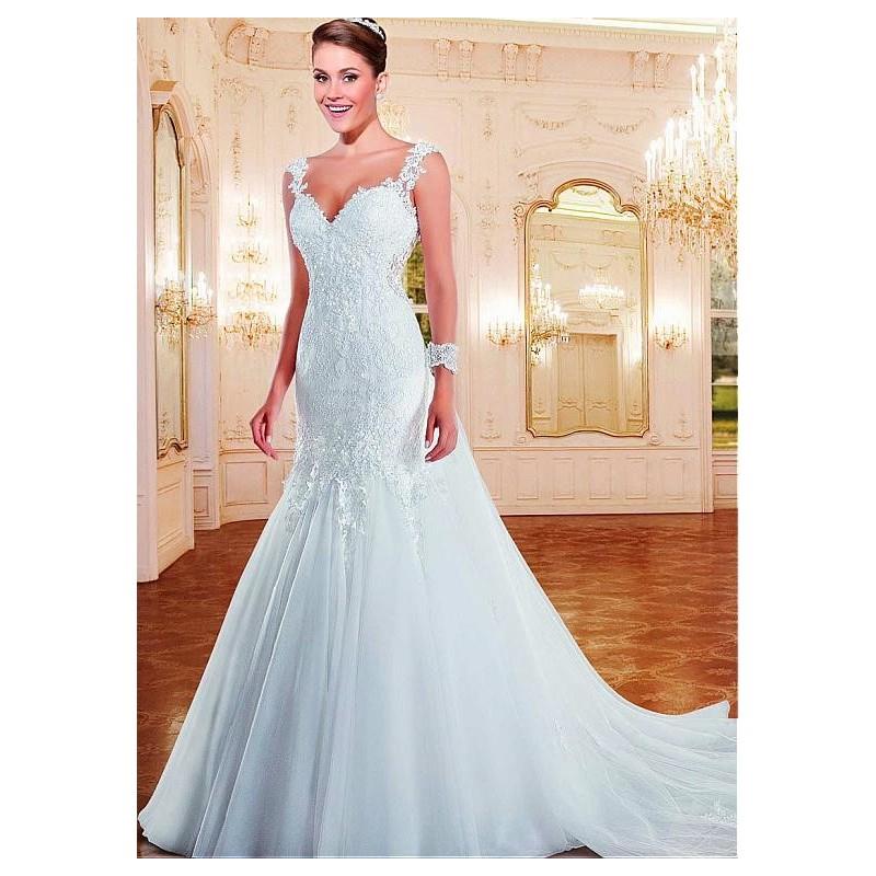 My Stuff, Elegant Tulle V-neck Neckline 2 in 1 Wedding Dresses with Beaded Lace Appliques - overpink