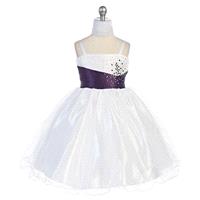 Plum Mini Stoned Tulle Dress Style: D595 - Charming Wedding Party Dresses|Unique Wedding Dresses|Gow