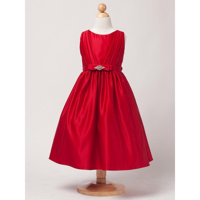 My Stuff, Red Satin Dress w/ Rhinestone Pin Style: DSK449 - Charming Wedding Party Dresses|Unique We