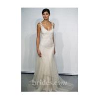 Sarah Janks - 2013 - Briana Beaded Lace and Tulle Sheath Wedding Dress with Illusion Straps - Stunni