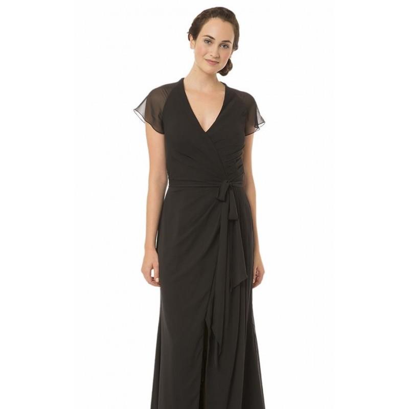 My Stuff, Black Faux Wrap Long Gown by Bari Jay - Color Your Classy Wardrobe