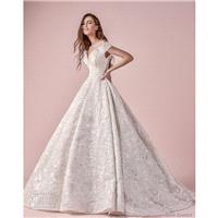 Saiid Kobeisy 2018 Short Sleeves Ball Gown Off-the-shoulder Chapel Train Sweet Ivory Hall Lace Fall