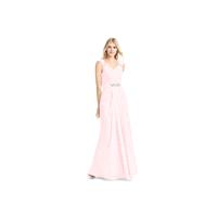 Blushing_pink Azazie Charlie - V Neck V Back Floor Length Chiffon Dress - Charming Bridesmaids Store