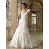 David Tutera 212257 Korrin Wedding Dress - One Shoulder David Tutera Long A Line Wedding Dress - 201