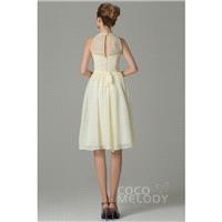 Sweet Illusion Natural Knee Length Lace/Chiffon Sleeveless Zipper Bridesmaid Dress with Sashes - Top