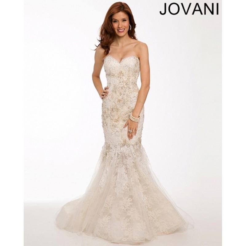 My Stuff, Jovani 32947 Strapless Sweetheart Bust Beaded Lace Mermaid Silhouette - Strapless, Sweethe