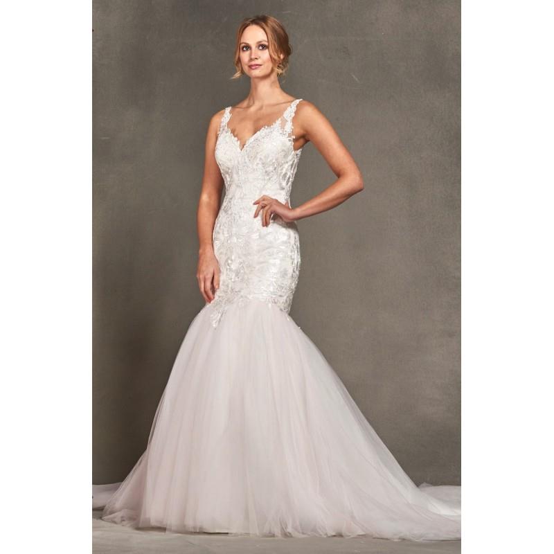 wedding, Style 1700784 by LQ Designs - Ivory  White  Blush Lace  Tulle Low Back  V-Back Floor V-Neck