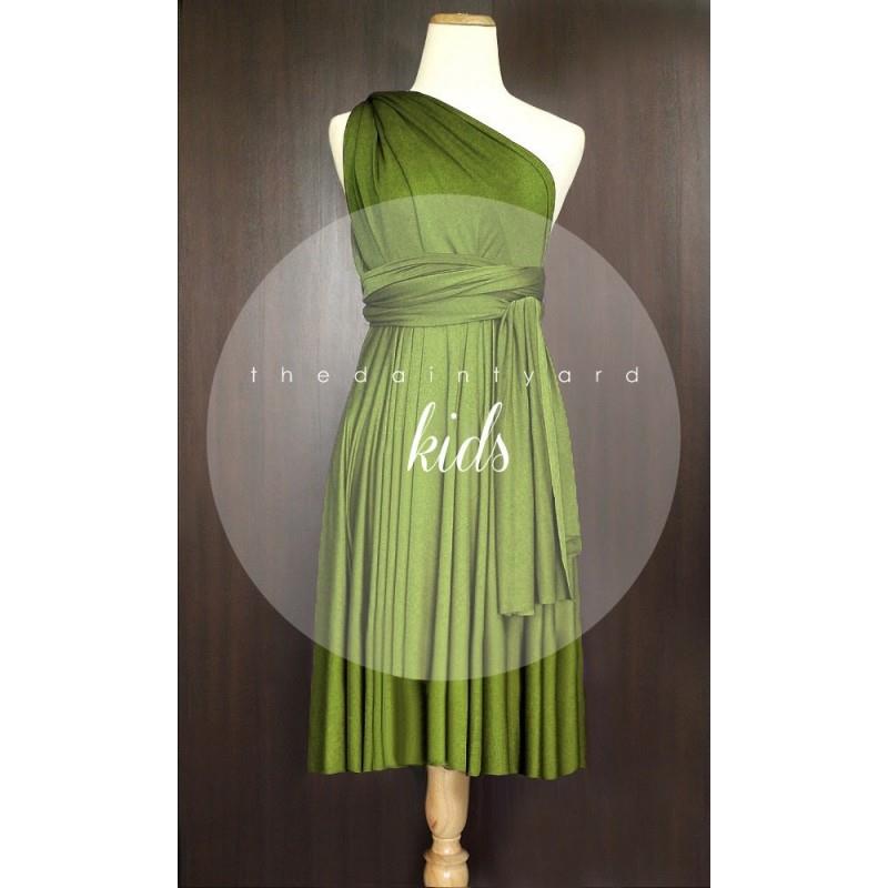 My Stuff, KIDS Olive Bridesmaid Dress Convertible Dress Infinity Dress Multiway Dress Wrap Dress Gre