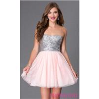 Short Strapless Sweetheart Dress 586F636 with Sequin Bodice by Bee Darlin - Brand Prom Dresses|Beade
