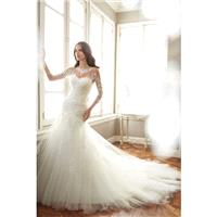 Style Y11720 by Sophia Tolli - Ivory  White Tulle Floor Sweetheart  High  Illusion Wedding Dresses -