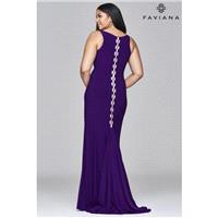 Faviana Plus Sizes 9416 Navy,Purple,Red Dress - The Unique Prom Store