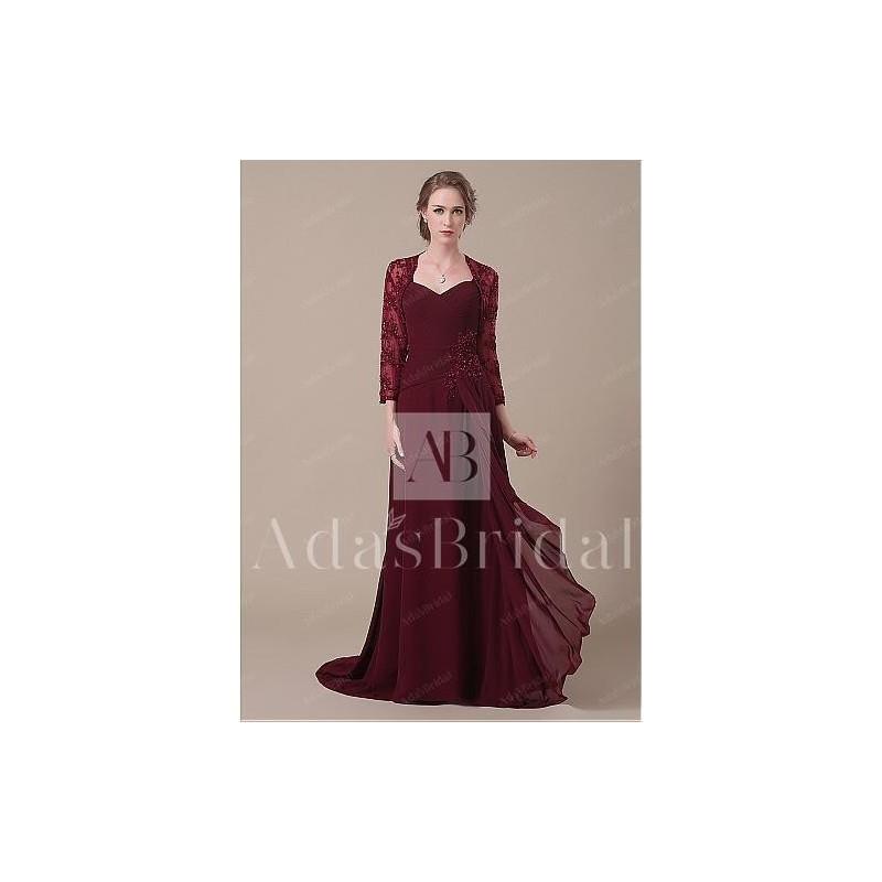 My Stuff, Elegant Chiffon Sweetheart Neckline Full-length A-line Mother of The Bride Dresses - overp