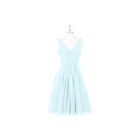 Mist Azazie Clara - V Neck Knee Length Back Zip Chiffon Dress - Cheap Gorgeous Bridesmaids Store