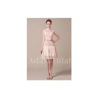 Chic Lace Jewel Neckline Knee-length A-line Bridesmaid Dresses - overpinks.com