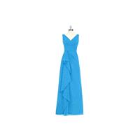 Ocean_blue Azazie Julianna - V Back V Neck Chiffon Floor Length Dress - Charming Bridesmaids Store