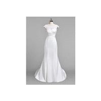 White Azazie Ina BG - Court Train Illusion Satin And Lace Illusion Dress - Cheap Gorgeous Bridesmaid