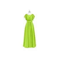 Lime_green Azazie Daphne - Floor Length Back Zip Scoop Chiffon Dress - Charming Bridesmaids Store