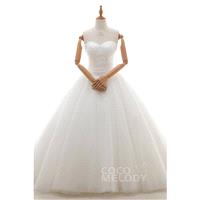 Latest Princess Sweetheart Natural Court Train Tulle and Lace Ivory Sleeveless Lace Up-Corset Weddin