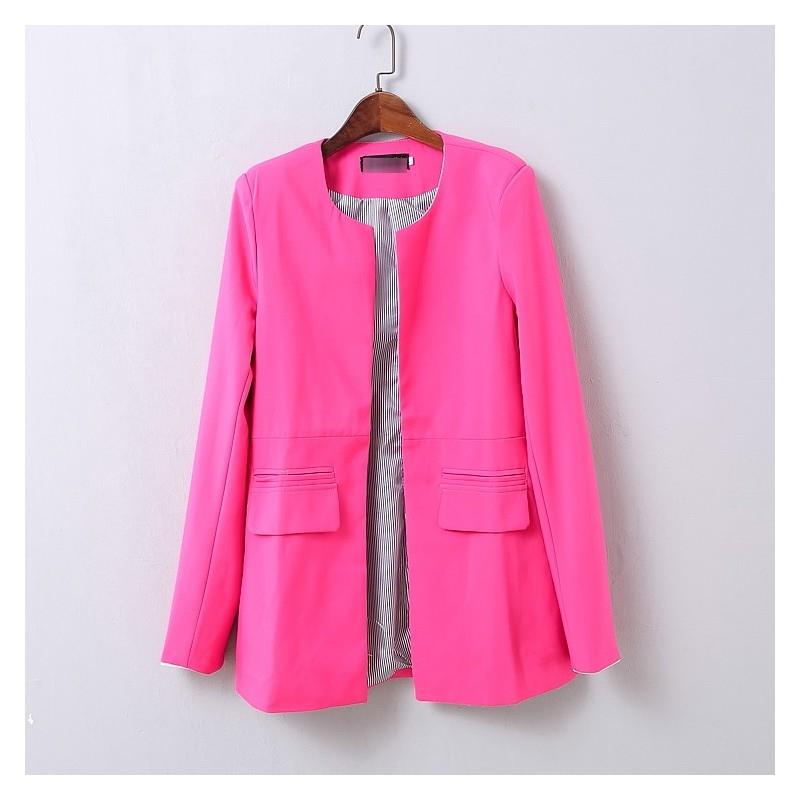 My Stuff, Slimming Long Sleeves One Color Fall Suit Coat - beenono.com