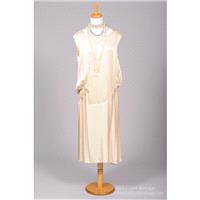 Mill Crest Vintage 1920 Champagne Slipper Satin Vintage Wedding Dress -  Designer Wedding Dresses|Co