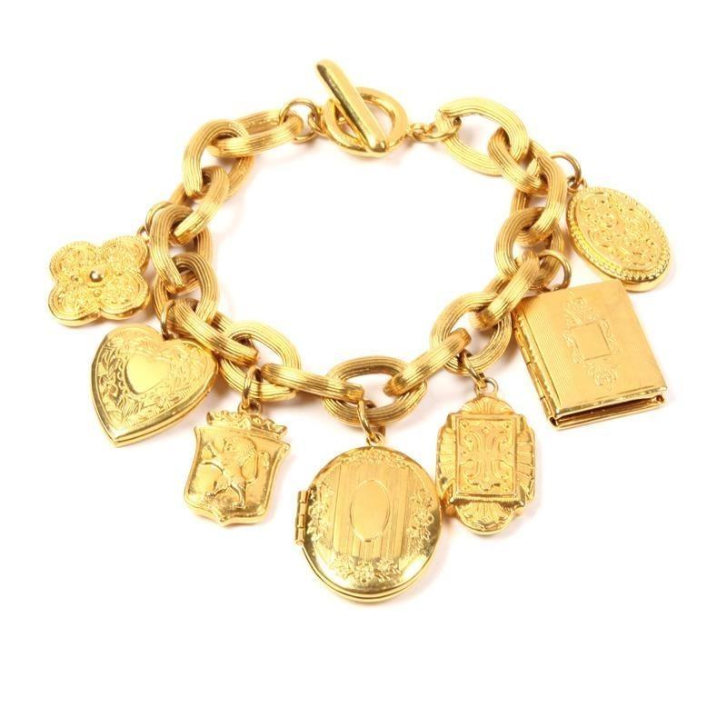 My Stuff, Ben-Amun - Royal Charm Gold Locket Bracelet - Designer Party Dress & Formal Gown