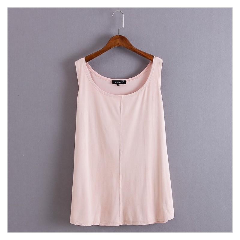 My Stuff, Must-have Oversized Simple Seude One Color Summer Flexible Sleeveless Top Basics - Discoun