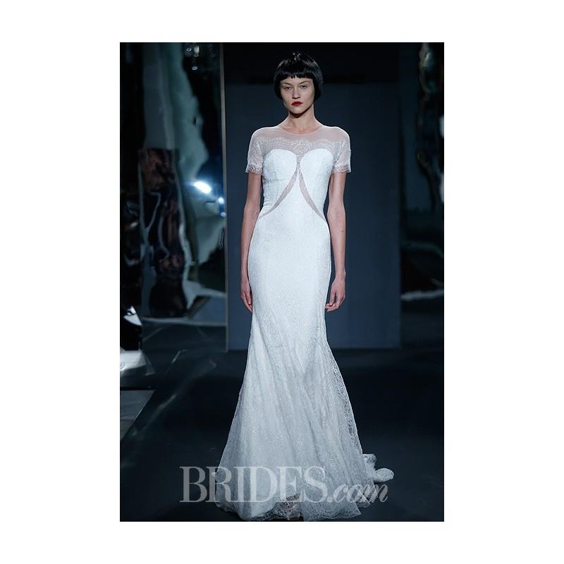 My Stuff, Mark Zunino for Kleinfeld - 2014 - Style 78 Silk Crepe Sheath Wedding Dress with Cut Outs