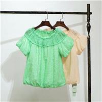 Agaric Fold Mulberry Silk Short Sleeves Top - Lafannie Fashion Shop