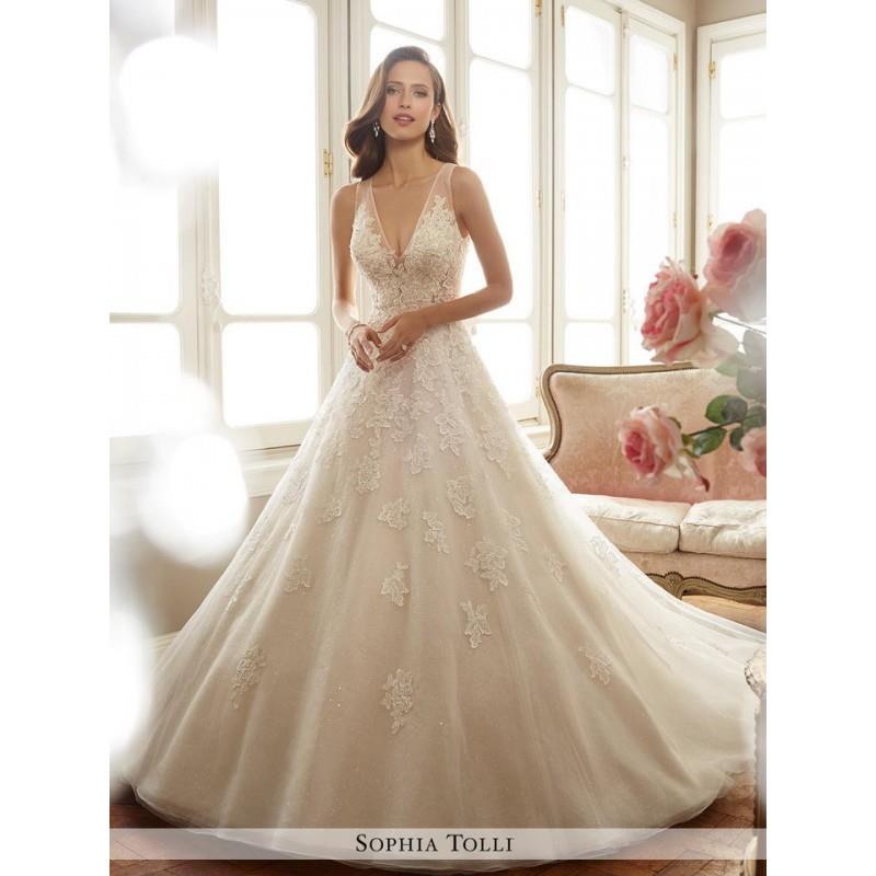 My Stuff, Ivory/Sapphire Sophia Tolli Bridal Y11701 - Brand Wedding Store Online
