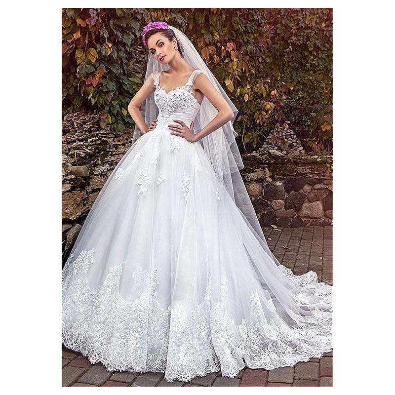 My Stuff, Exquisite Tulle Sweetheart Ball Gown Wedding Dresses With Lace Appliques - overpinks.com