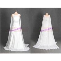 2016 long chiffon wedding gowns with sweep train,unique simple bridal dresses in white,cheap chic  w