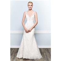 Style 1658 by Kenneth Winston - Sleeveless V-neck LaceOrganza Floor length Mermaid Semi-Cathedral Dr