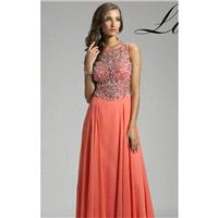 Coral Beaded Embellished Gown by Lara Designs - Color Your Classy Wardrobe