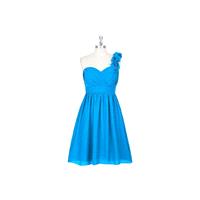 Ocean_blue Azazie Alyssa - Sweetheart Chiffon Strap Detail Knee Length Dress - Simple Bridesmaid Dre