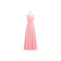 Flamingo Azazie Ambrosia - Keyhole Boatneck Floor Length Chiffon Dress - Simple Bridesmaid Dresses &