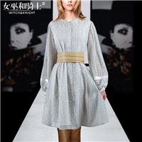 Casual Vogue Simple Bishop Sleeves Scoop Neck Summer Dress Midi Dress - Bonny YZOZO Boutique Store