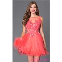 Short Sleeveless Dress with Illusion Bodice GS2156 - Brand Prom Dresses|Beaded Evening Dresses|Uniqu