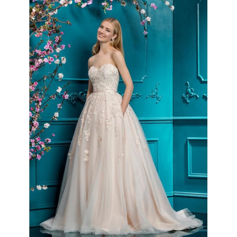 wedding, Ellis Bridal 2018 Blush Ballgown|Style 12263 Sweet Chapel Train Blush Sweetheart Ball Gown