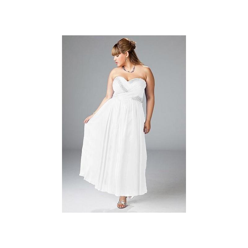 My Stuff, Sydneys Closet Diamond White Chiffon Plus Size Prom Dress SC7059 - Brand Prom Dresses|Bead