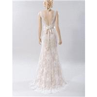 Lace wedding dress, wedding dress, bridal gown, sleeveless V-back mermaid dress - Hand-made Beautifu