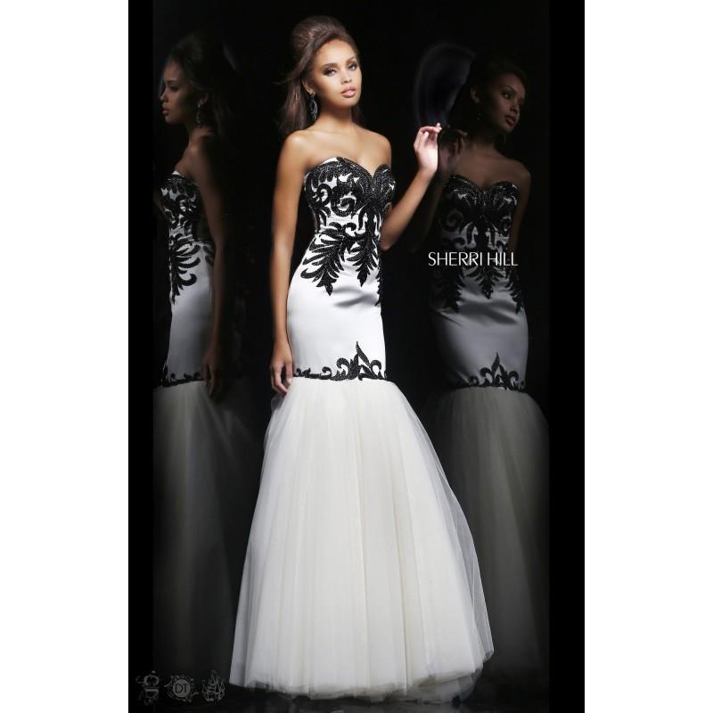 My Stuff, White/Black Sherri Hill 11122 - Mermaid Dress - Customize Your Prom Dress