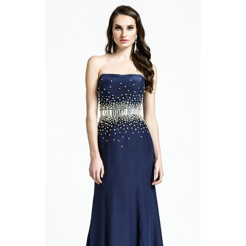 My Stuff, Navy Strapless Embellished Gown by ASHLEYlauren - Color Your Classy Wardrobe