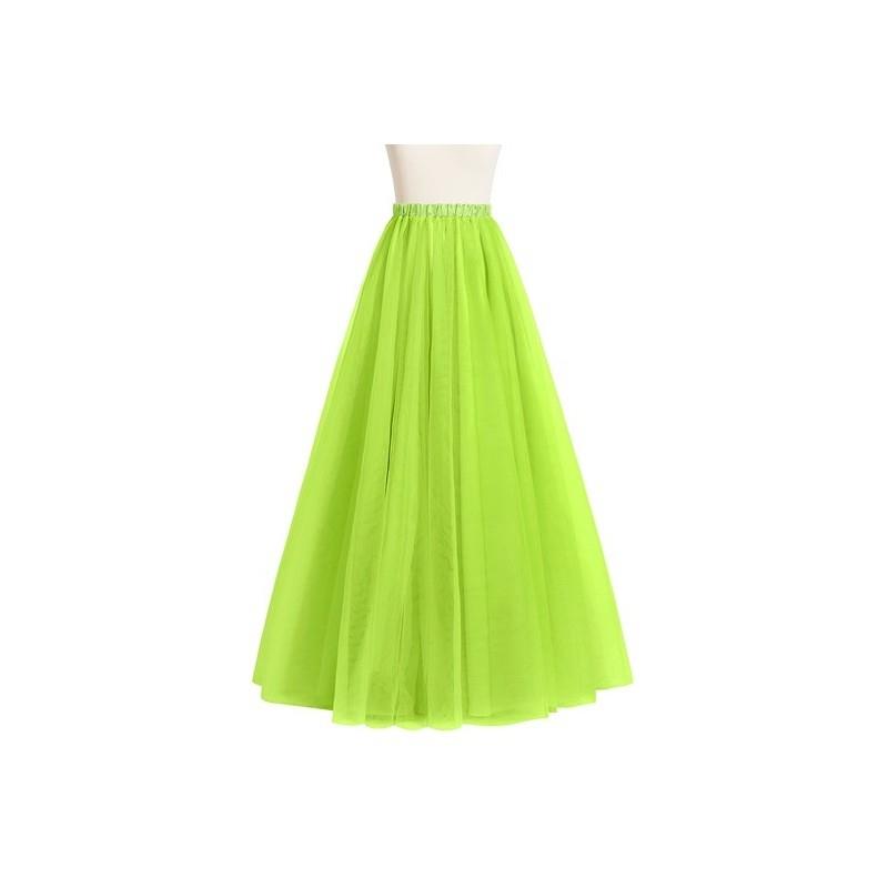 My Stuff, Lime_green Azazie Odette - Floor Length Tulle And Charmeuse Dress - Simple Bridesmaid Dres